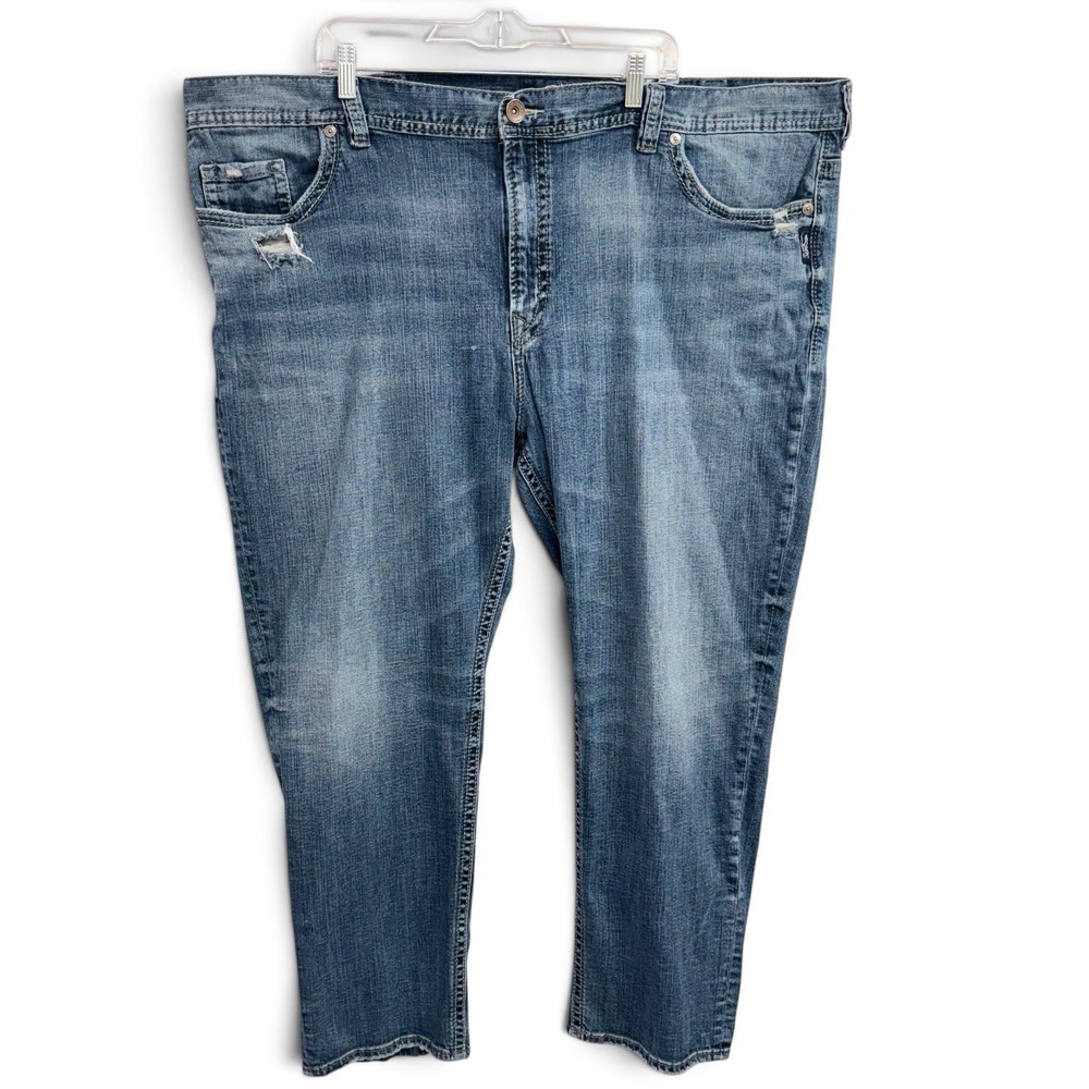 Silver Jeans Co Grayson Easy Fit Straight Leg Mens Blue Jeans 50x30 Medium Wash